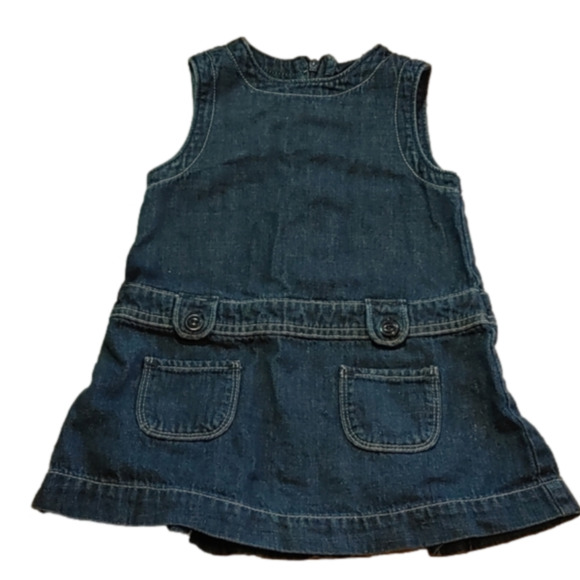 3/$25 BABY Gap Denim dark blue sleeveless dress size 18-24 months - Picture 1 of 9